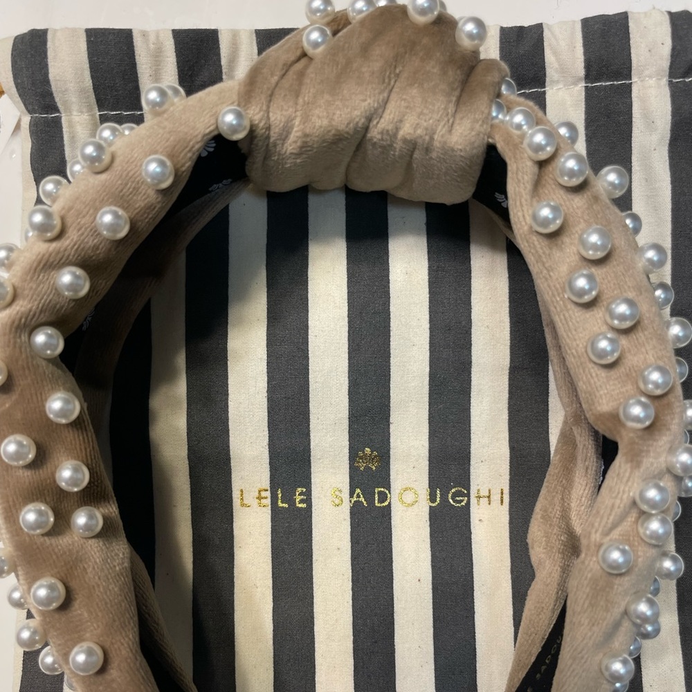 Lele Sadoughi desert Pearl headband